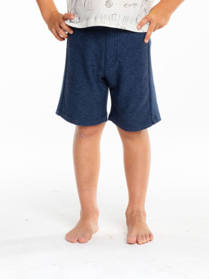 Boys Cozy Knit Rib Panel Shorts