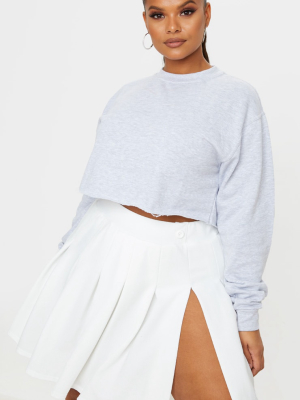 Plus White Pleated Side Split Tennis Skirt