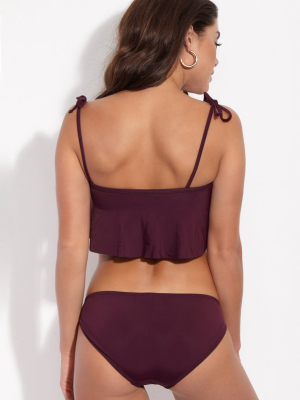 Naomi Low Rise Full Bikini Bottom - Port Purple