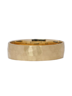 Hammered Gold Wide Band