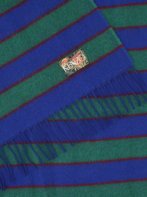 Kenzo Striped Fringed Scarf