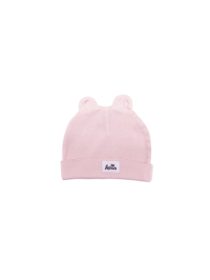 Organic Cotton Pink Baby Hat With Ears
