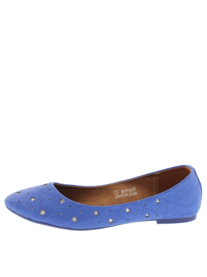 Norma Royal Blue Faux Python Star Flat