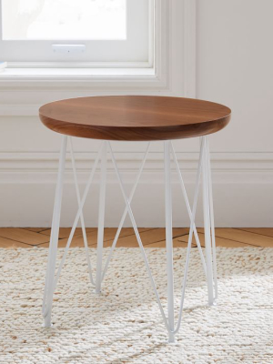 Holler Design Lunar Stool & Side Table - White Walnut