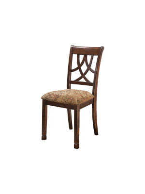 2pc Leahlyn Dining Upholstered Side Chair Medium Brown - Signature Design By Ashley
