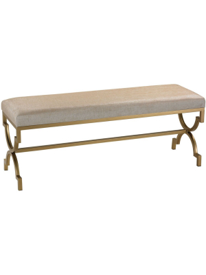 Sheldon Linen Bench Metallic Cream