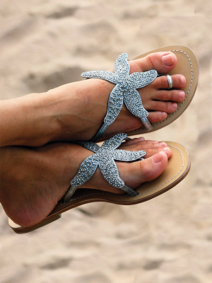 Starfish Leather Sandals | Silver