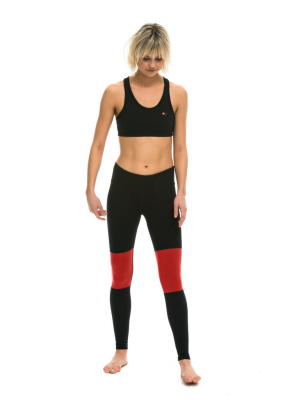 Women's Sprinter Full Length Leggings - Black // Red