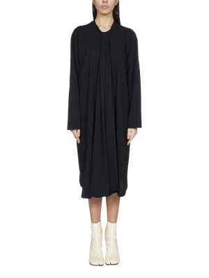 Mm6 Maison Margiela Pleated Long-sleeve Dress