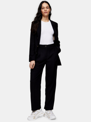 Black Twill Suit Peg Pants