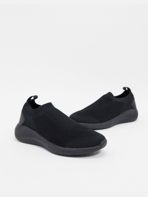 Asos Design Slip On Sock Sneakers In Black