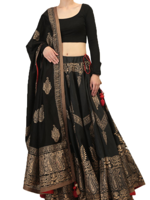 Block Printed Lehenga Set