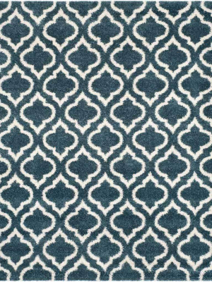 Hudson Shag Moroccan Slate Blue/ivory Area Rug