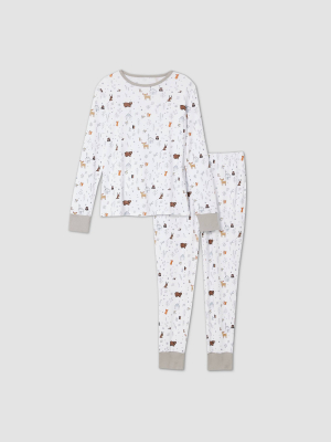 Women's Cabin Print Matching Family Pajama Set - White Xs