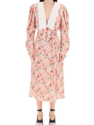 Miu Miu Floral Printed Midi Dress