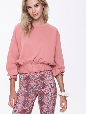 Ruffled Drop-sleeve Sweater