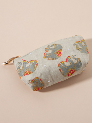 Elephant Small Velvet Pouch