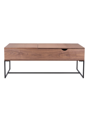 Nolen Lift Top Coffee Table Walnut/black - Safavieh