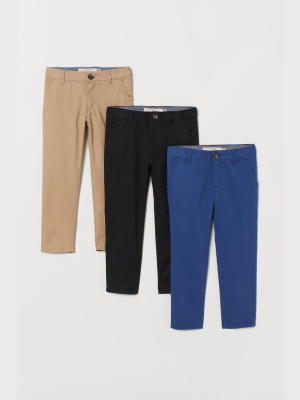 3-pack Slim Fit Chinos