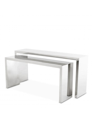 Eichholtz Esquire Console Table - Set Of 2 - Silver