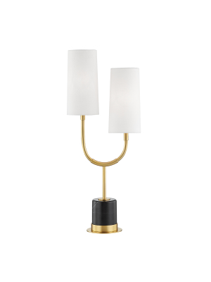 Vesper 2 Light Marble Table Lamp