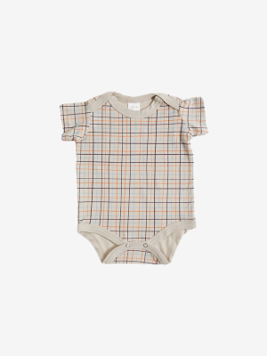 Grid Organic Onesie - Fog