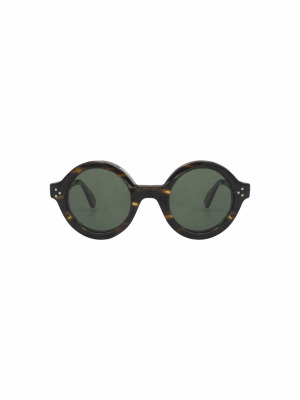 Lesca Phil Round Frame Sunglasses