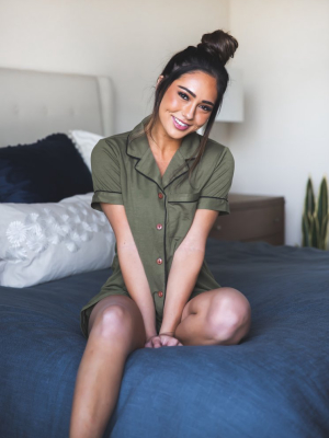 The Elisa Pajama Set - Olive Green