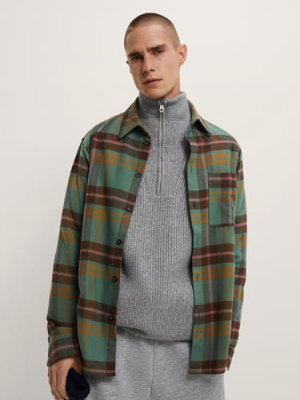 Textured Plaid Overshirt