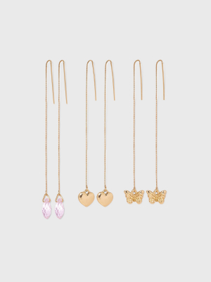 Butterfly Chain Threader Trio Set 3pc- Wild Fable™ Gold