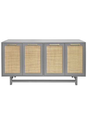 Worlds Away Macon Cabinet - Grey Lacquer