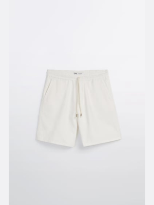 Textured Cotton Shorts