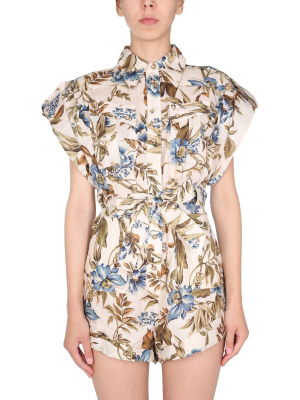 Zimmermann Aliane Printed Playsuit