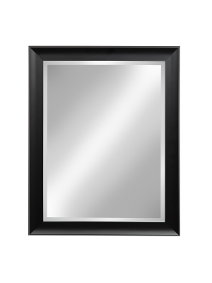 22" X 28" Scoop Framed Wall Mirror Black - Kate And Laurel