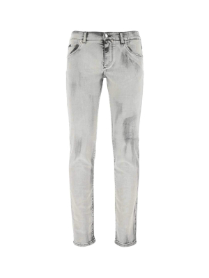 Dolce & Gabbana Mid-rise Bleached Jeans