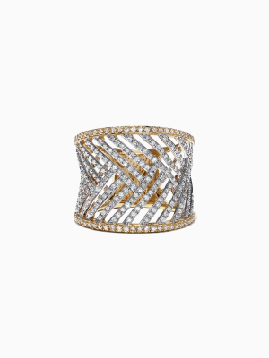 Effy 14k Two Tone Gold Diamond Ring, 0.97 Tcw