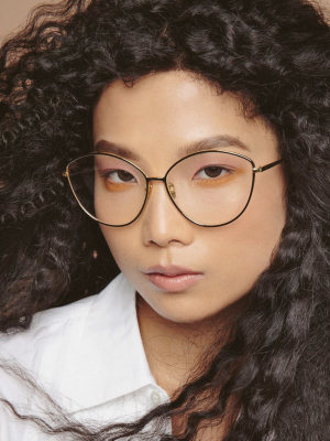 Francis Cat Eye Optical Frame In Yellow Gold