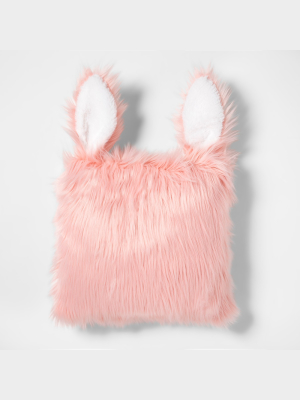 Rabbit Faux Fur Throw Pillow - Pillowfort™