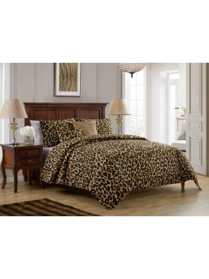 Vcny Home Cheetah Reversible Quilt Set