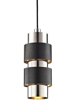 Cyrus 2 Light Pendant Polished Nickel/old Bronze Combo