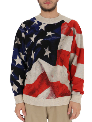 Ih Nom Uh Nit American Flag Jacquard Sweater