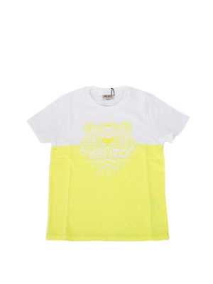 Kenzo Kids Tiger Printed Two-toned T-shirt