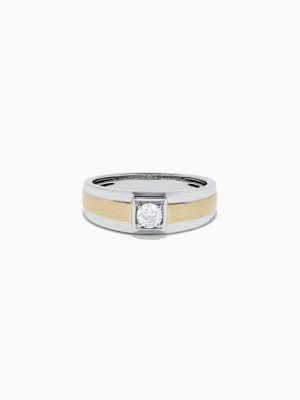 Effy Men's 14k Two Tone Gold Diamond Ring, 0.39 Tcw