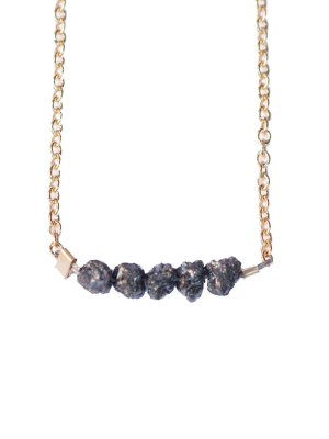 Diamond Bar Necklace - Black