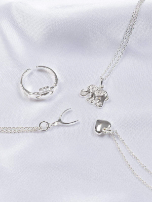 Silver Plated Chain With Elephant Pendant