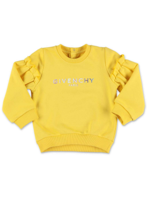 Givenchy Kids Logo Printed Ruffle Detail Sweatshirt