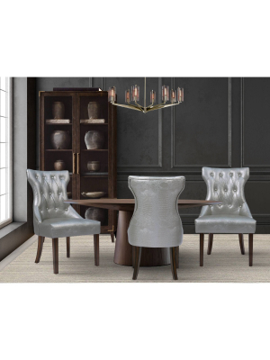 Set Of 2 Bronte Faux Leather Dining Chair - Chic Home