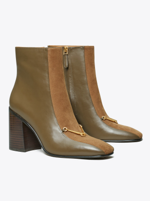 Equestrian Link Mixed-materials Ankle Boot