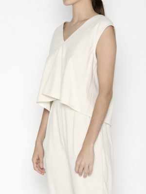 7115 By Szeki | Signature Reversible Silk Tank In Off-white