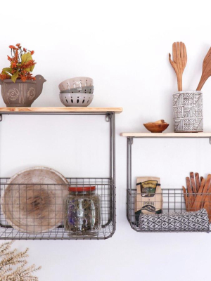 Wire Basket Shelf Set